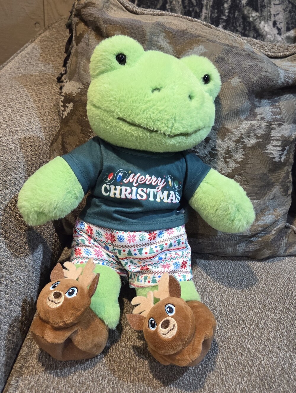 Build A Bear Frog And Christmas Outfit